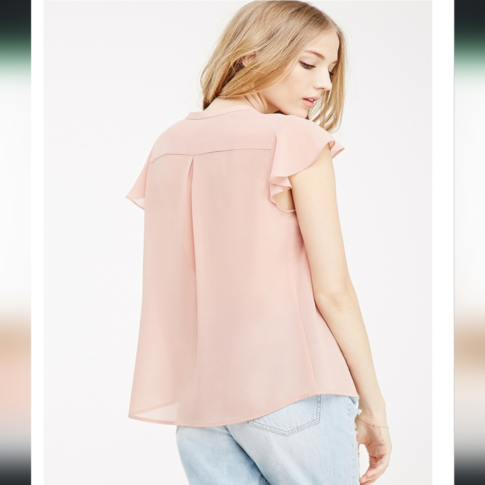 Forever 21 Pintucked Button Down Blouse
